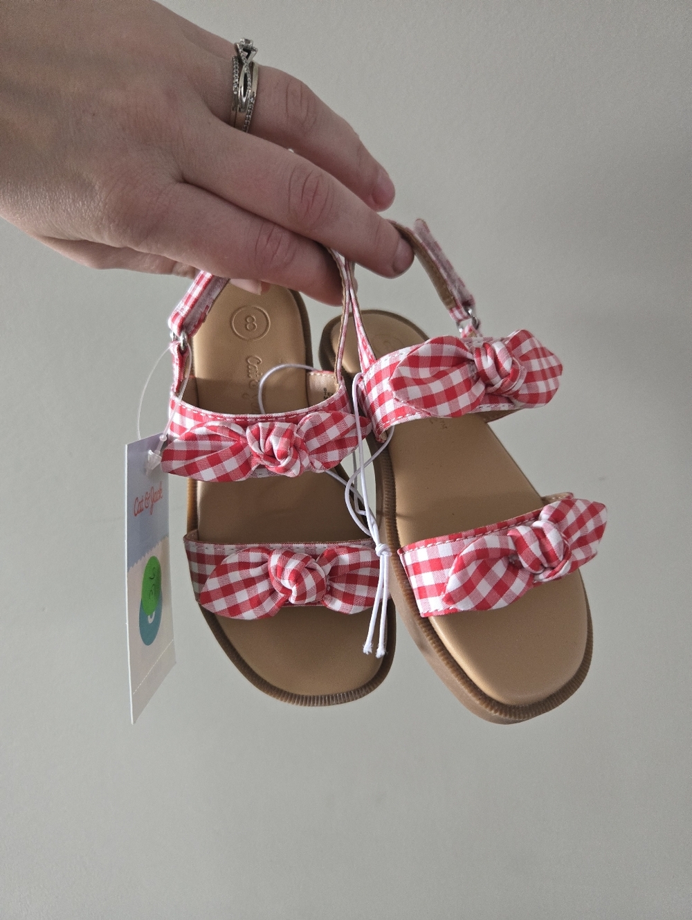 Cat & Jack Plaid Sandals Toddler Girls Size 8 NWT